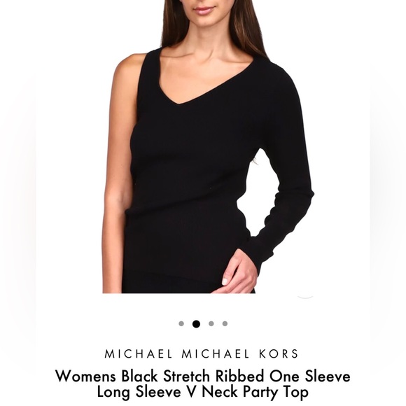 ‼️$5 SALE‼️ MICHAEL KORS One Sleeve V Neck Ribbed Sweater - Picture 8 of 8